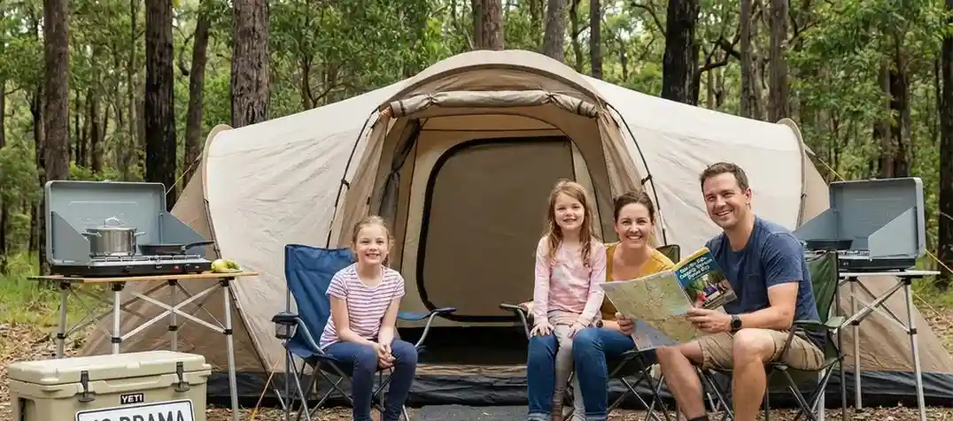 Keluarga Camping di Batu Malang