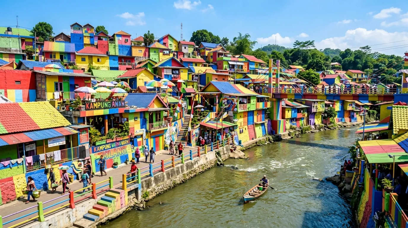 Kampung Warna Warni Jodipan Malang, salah satu wisata kekinian dan instagramable di Kota Malang